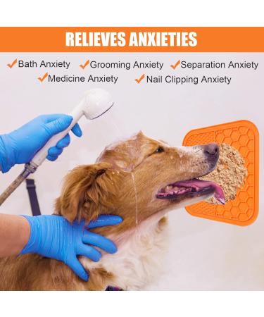 Buy Aiqinu Large Lick Mat Set for Dogs & Cats - 2 BPA-Free Leak Mats with Suction Cups | Slow Feeder for Baths Training & Fur Care | Orange & Blue - Buy Online on GoSupps.com
