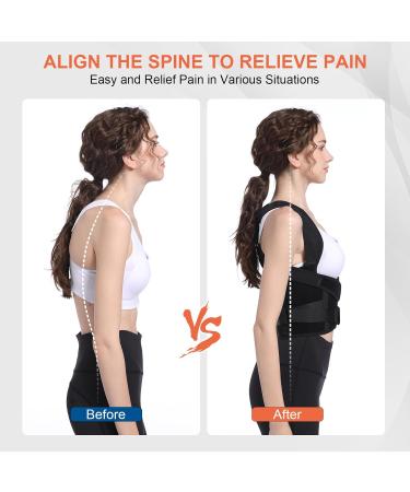 Adjustable Breathable Back Brace Posture Corrector for Women Men - Improve Poor Posture & Support Upper/Lower Back (L) - Buy Online on GoSupps.com