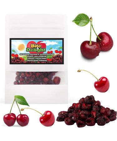 Bite & Delight Bite & Delight 200g Freeze-Dried Cherries - Sweet Crunchy and Healthy - Ideal Snack for a No Added Sugar Diet - Doypack