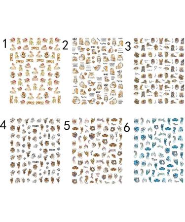 Women Easy To Use Fashion Hand-made Accessories Tiger Animals Printing Self Adhesive Year Nail Stickers(1) Style1 - Buy Online on GoSupps.com