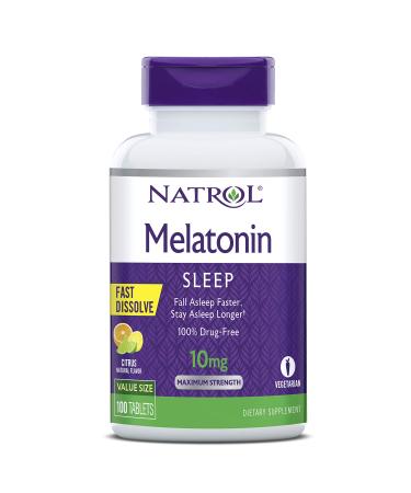 Natrol Melatonin Maximum Strength Citrus Flavor  10 mg 100 Tablets