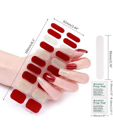 20 Sticker Semi Cured Gel Strips Gel Nail Full Wraps Strips Gel Nail Stickers UV/LED Lamp Required Nail Wrap Semi Cured Gel Nail Strips Pedicure Semi Cured Gel Nail Strips Starter Kit Semi Bss89 - Buy Online on GoSupps.com