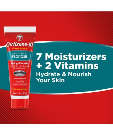 Cortizone 10 Anti-Itch Lotion for Psoriasis 3.4 oz - Maximum Strength 1% Hydrocortisone - Buy Online on GoSupps.com