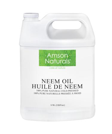 Neem Oil 3.78 Litres / 1 Gallon / 128 oz -100% Pure & Natural Cold Pressed Multipurpose uses DIY recipes Amson Naturals. 3.78 l (Pack of 1)