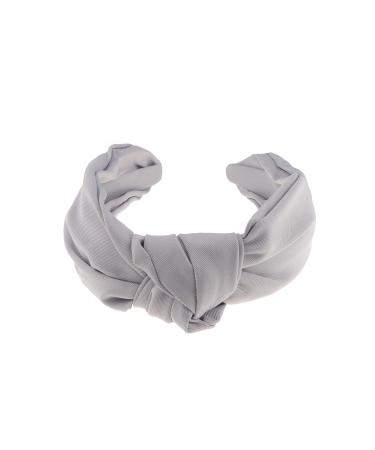 Ladies Draped Canvas Look Knot Headband Alice Band (Grey)