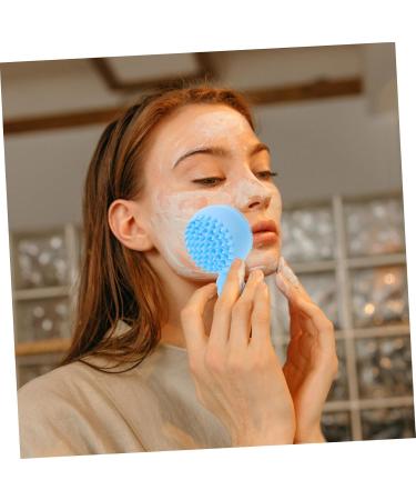 Healeved Face Pore Handheld Brush Facial Brush Silicone Bristles Face Cleaning 11.20X5.10X3.50CM Blue - Buy Online on GoSupps.com