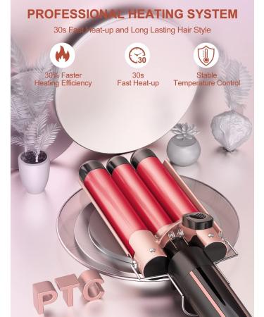 Noatoke Hair Crimper 3 Barrel Curling Iron Wand - Fast Heating Hair Waver with Ceramic Coating - Dual Voltage - 1 Inch - Buy Online on GoSupps.com