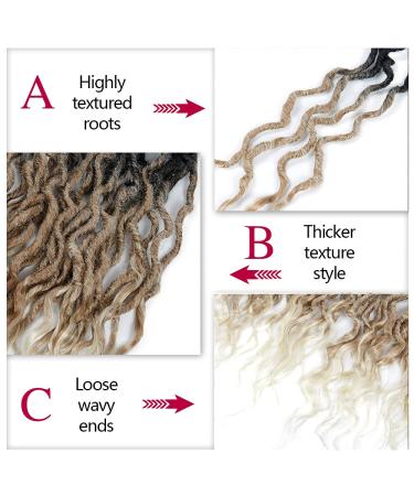 Faux Locs Crochet Hair 24 6Packs - Soft Wavy Curly Ends | Synthetic Goddess Locs Crochet Braids for Women - 72locs | 1B/27/613 Color - Buy Online on GoSupps.com