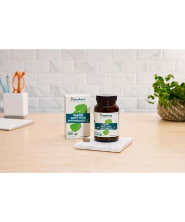 Himalaya Organic Gotu Kola 45 Day Supply - Herbal Nootropic Supplement with Adaptogens for Energy Focus Memory and Calming Relaxation - Vegan Non-GMO Gluten Free 650 mg 90 Caplets - Buy Online on GoSupps.com