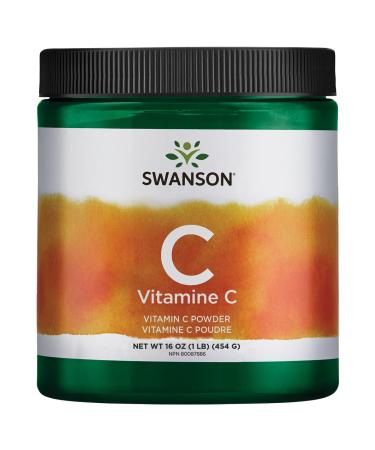 Swanson Vitamin C Powder 100% Pure Ascorbic Acid Immune System Support Skin Health Cardiovascular Health Antioxidant Supplement 1000 mg (per Serving) 1 lb. 454 g - Buy Online on GoSupps.com