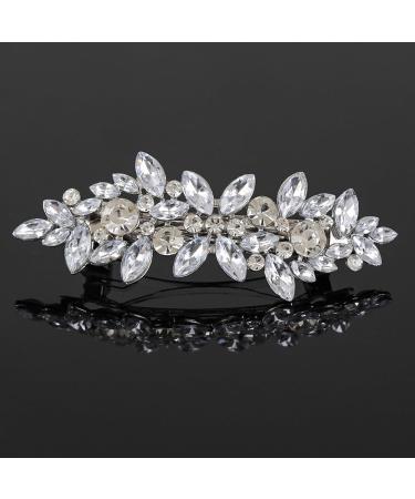 Crystal Hair Clips Diamante Wedding Hair Accessories Elegant Rhinestone Barrette Silver Flower Hair Pins for Bridal Bridesmaid Girls Jewelry Hair Decorations Wedding Party Gift - Buy Online on GoSupps.com