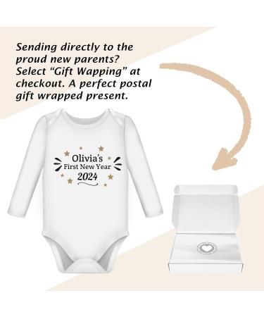 Personalized My First New Year Baby Outfit - Unisex 9-12 Months Long Sleeve - Gender Neutral Gift - Buy Online on GoSupps.com