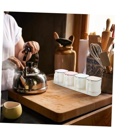 Zerodeko Seasoning Jar 1 Set Combination Seasoning Box Simple Spoon Cover Kitchen Pots 31.5x8.5cm White - Buy Online on GoSupps.com