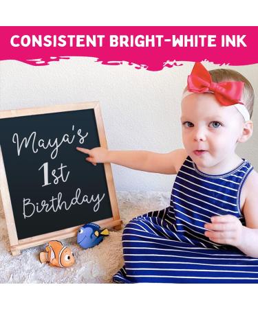 White Chalk Markers Fine Tip (4 Pack) - Wet & Dry Erase Chalk Pens for Blackboard, Windows, Signs - Reversible Bullet & Chisel Point - 3mm - Buy Online on GoSupps.com