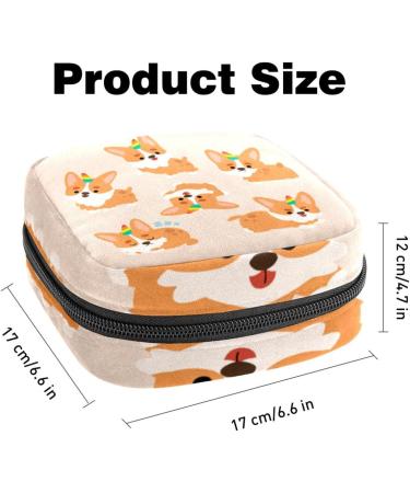 Javenproeqt Portable Women's Binding-Up Bag | Menstrual Cup & Tampon Pocket | Cute Kawaii Dog & Unicorn Design for Teenage Girls - Buy Online on GoSupps.com