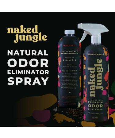 Naked Jungle Natural Odor Eliminator Spray - Plant Based Pet Safe Formula - All-Purpose Vegan Blend to Neutralize Extreme Smells - 24 Oz - Buy Online on GoSupps.com
