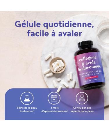 Marine Collagen + Hyaluronic Acid | 90 Capsules | 3 Month Treatment | Hydrolyzed Collagen Peptides Type 1 | with Vitamin C Zinc and Coenzyme Q10 | for Skin Joints Bones and Hair | Alpha Foods - Buy Online on GoSupps.com