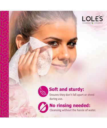 LOLE'S Micellar Wipes with Rose Water - Gentle Makeup Remover with Plant Based Ingredients - Buy Online on GoSupps.com