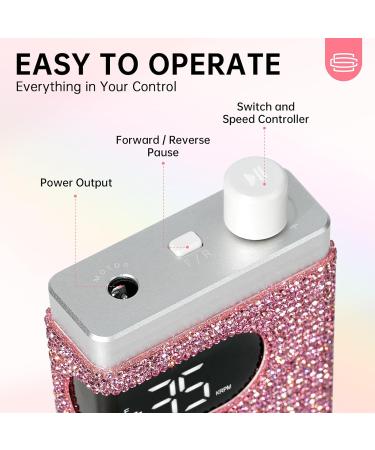 Buy Rechargeable 35000RPM Nail Drill - Professional Electric Nail File for Acrylic/Gel Nails | Portable Nail Tools for Manicure & Pedicure - Pink M-pink - Buy Online on GoSupps.com