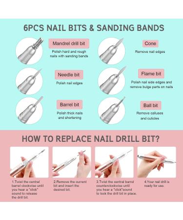 Delanie Nail Miller 35000 RPM - 6-in-1 Quiet Electric Nail File for Gel & Acrylic Nails | Manicure & Pedicure Set - Rosa Rosagold - Buy Online on GoSupps.com