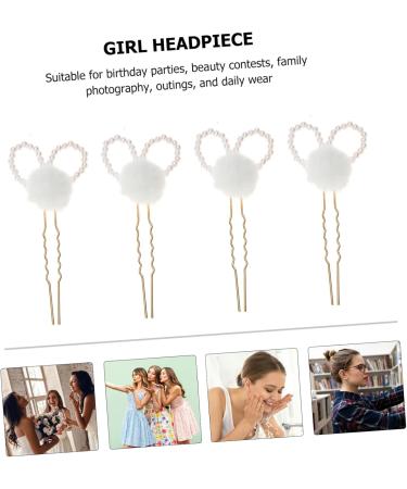 Angoily 2 Pairs Antique Hair Clasp Pearl Hair Clip Wedding Hairpin Bride Headpieces for Wedding Girl Hair Clips Flower Hair Clip Hair Accessories for Girls Hanfu Hairball Pair Clip Child - Buy Online on GoSupps.com