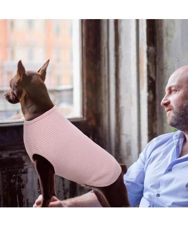 Buy Hjumarayan Thin Washable Dog Sweater for Medium-Sized Dogs - Striped Fleece Shirt for Corgis & Dachshunds - Elastic Fit Stylish Pink (Large) - Buy Online on GoSupps.com