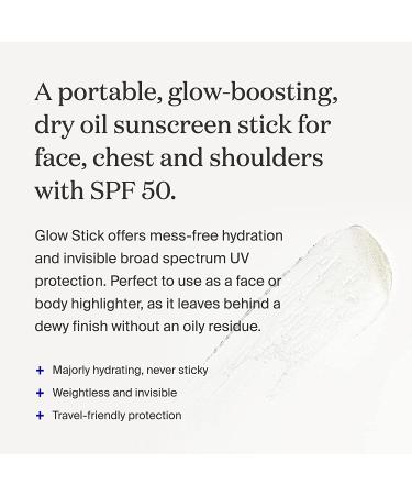 Supergoop! Glow Stick 0.70 oz - SPF 50 Dry Oil Sunscreen Stick for Face & Body - Travel-Friendly Hydration & Brightening Formula - Buy Online on GoSupps.com