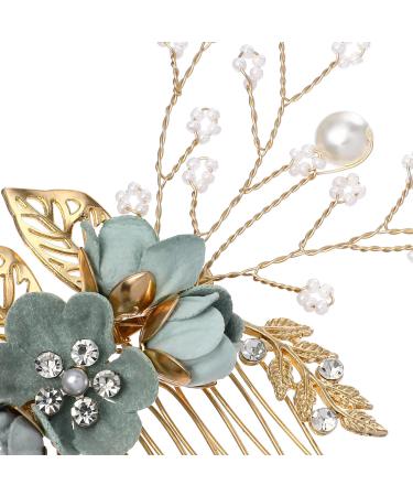 Minkissy Pearl Crystal Wedding Hair Comb - Green Bridal Hair Accessories - Buy Online on GoSupps.com