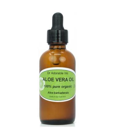 Aloe Vera Oil For Skin Hair And Health 2 oz Amber Glass Bottle with Glass Dropper