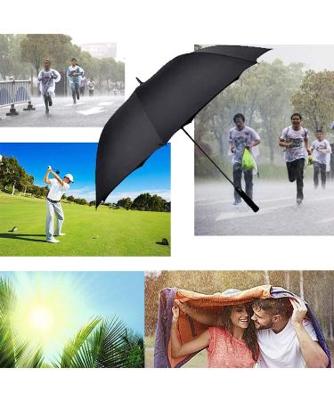 TEASTAR 60 Inch Large Golf Umbrella - Automatic Open Windproof Stick Umbrella for Sun & Rain Protection, Teflon Rain Repellent - Black - Buy Online on GoSupps.com