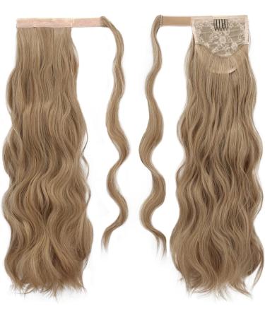 FESHFEN Long Wavy Ponytail Extension 60cm Light Honey Blonde | Synthetic Clip-in Hairpiece for Women - Buy Online on GoSupps.com