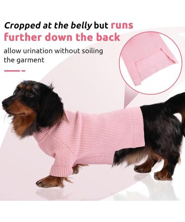 Cozy Convinit Dog Sweater for Small & Medium Breeds - Winter Knit Roll Collar Sweater for Chihuahua Dachshund French Bulldog - Pink XL - Buy Online on GoSupps.com