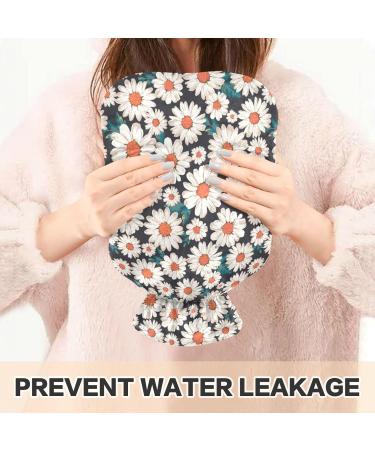Hot Water Bottle 2L with Cover - Daisy Design for Pain Relief & Winter Warmth | International Shipping - Buy Online on GoSupps.com