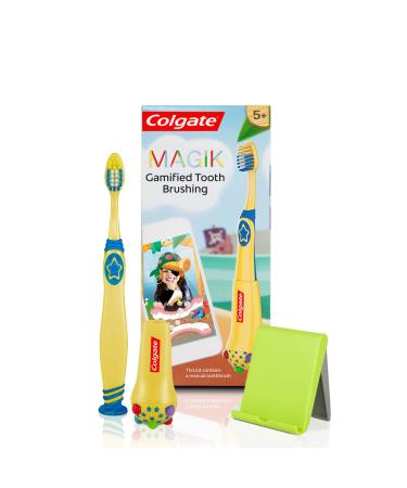 Colgate Magik Smart Toothbrush for Kids, Kids Toothbrush Timer with Fun Brushing Games Yellow 1 Count Magik Smart Toothbrush 3 Piece Set - Buy Online on GoSupps.com