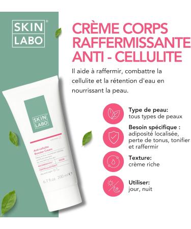 SkinLabo - Anti-Cellulite Contrast Cellulite Contrast Water Retention and Orange Skin Look Booster Cream with Nicomenthyl Escina - 200 ml - Buy Online on GoSupps.com
