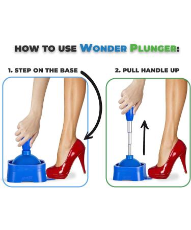 Wonder Plunger - Drip-Free Collapsible Toilet Plunger with Holder in Bubbly Blue | Bathroom Accessories - Buy Online on GoSupps.com