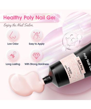 Rosalind Poly Nail Gel - 2PCs Pink Acrylic Nail Extension Gel Set (60ml) for DIY Nail Design | Quick Builder Polish - Buy Online on GoSupps.com