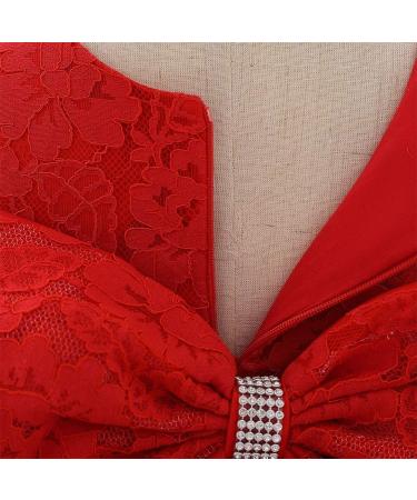 FYMNSI Baby Girl Baptism Christening Dress with Lace Floral Embroidery | Formal Party Wedding Gown for 9-12 Months | Red - Buy Online on GoSupps.com