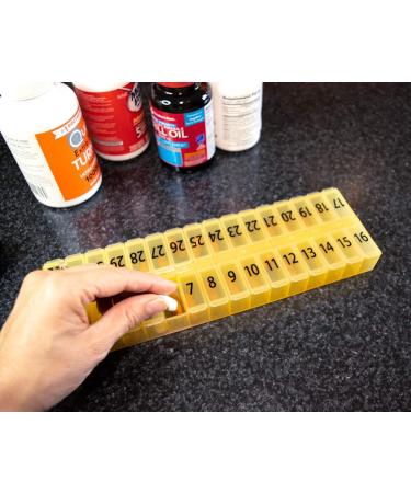 Once-a-Day Monthly Pill Organizer - BPA Free Easy Loading Extra Compartment for Medications - Buy Online on GoSupps.com