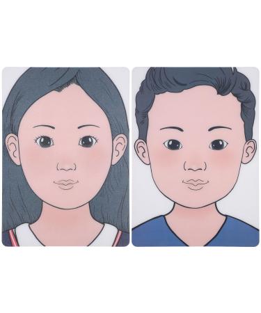NUOBESTY Plaques d'Exercice Maquillage Visage R utilisables en Plastique Lot de 2 Format A4 pour Entra nement D butants et Professionnels Gar ons et Filles
