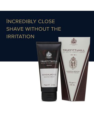 Truefitt & Hill Sandalwood Shaving Cream (Travel Tube) - 75g | Premium Luxury Shaving Cream for Smooth Shaves | Buy Online Internationally - Buy Online on GoSupps.com