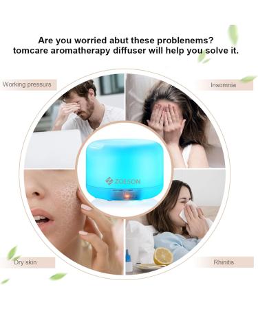 Zoeson 500ml Aromatherapy Diffuser - BPA-Free Essential Oil Ultrasonic Humidifier with 7 LED Colors for Bedroom | International Shipping - Buy Online on GoSupps.com