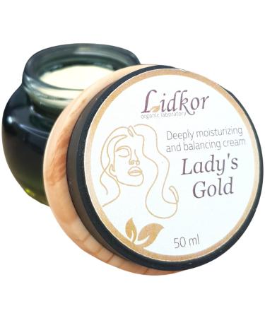 Lidkor Lady's Gold Light Deep Balancing Moisturising Cream with Aloe Vera and Antioxidant Nourishing Oils 50ml