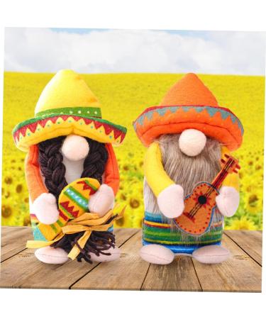 HOMSFOU 4 Pcs 1 Set Hawaiian Doll Summer Beach Party Decoration Nativity Ornaments for Kids Santa Ornament Plush Santa Gnome Cinco De Mayo Party Decorations Cloth Mexico Child Desktop Yellowx2pcs 20x13x9cmx2pcs - Buy Online on GoSupps.com