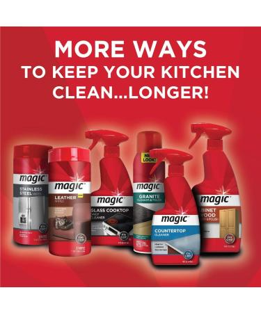 Magic Stainless Steel Cleaner Aerosol - 17 Ounce (2 Pack)- Removes Fingerprints Residue Water Marks and Grease from Appliances - Refrigerator Dishwasher Oven Grill 1.06 Pound (Pack of 2) - Buy Online on GoSupps.com