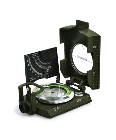 Proster professional compass for hiking military with chin knife visor compass made of metal navigation compass with a carrying bag for camping hiking hiking geology compass with clinometer