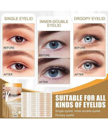Eyelid Tape Waterproof Invisible Double Eyelid Tape 480 PCS Natural Eyelid Tape for Hooded Eyes Instant Eyelid Sticker for Droopy Eyelids & Hooded Eyelids & Single Eyelids & Uneven Mono Eyelids - Buy Online on GoSupps.com