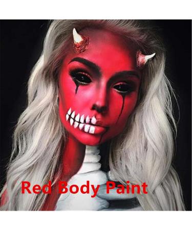 Go Ho Makeup Liquid Body Paint (2.1 oz) - Red Water Based Face & Body Paint for Special FX, Cosplay & Halloween - Buy Online on GoSupps.com