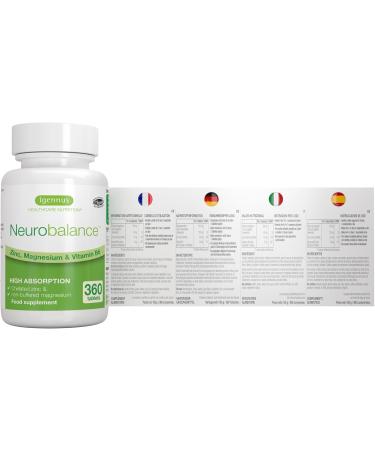 Neurobalance ZMB6 Tablets - High Dose Zinc Vitamin B6 & Magnesium | Vegan 360 Tablets for Optimal Wellness - Buy Online on GoSupps.com