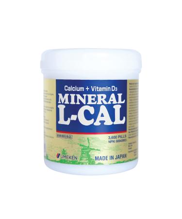 Umeken Mineral L-Cal Supplement Large Bottle 6 Month Supply Enriched with Magnesium Vitamin D3 and Minerals 360g 3 600 Balls (Pack of 1)